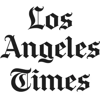 A black and white image of the los angeles times logo.